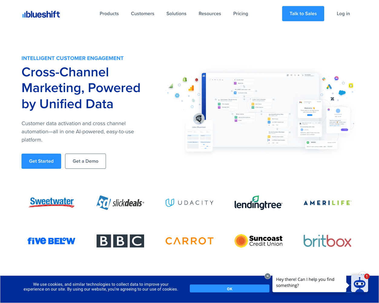 Screenshot of Blueshift Website