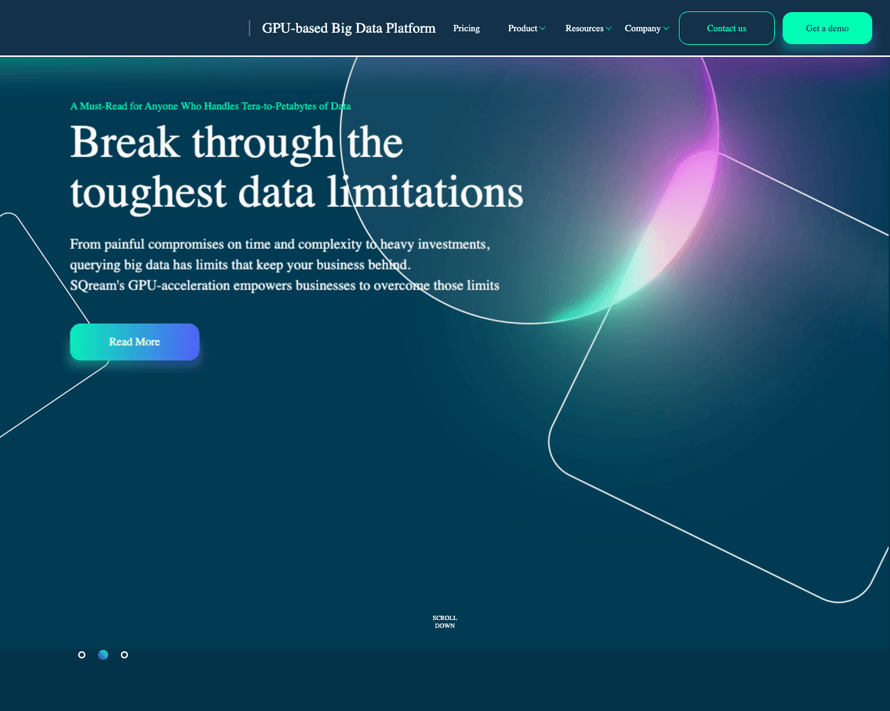 Screenshot of Sqream Website