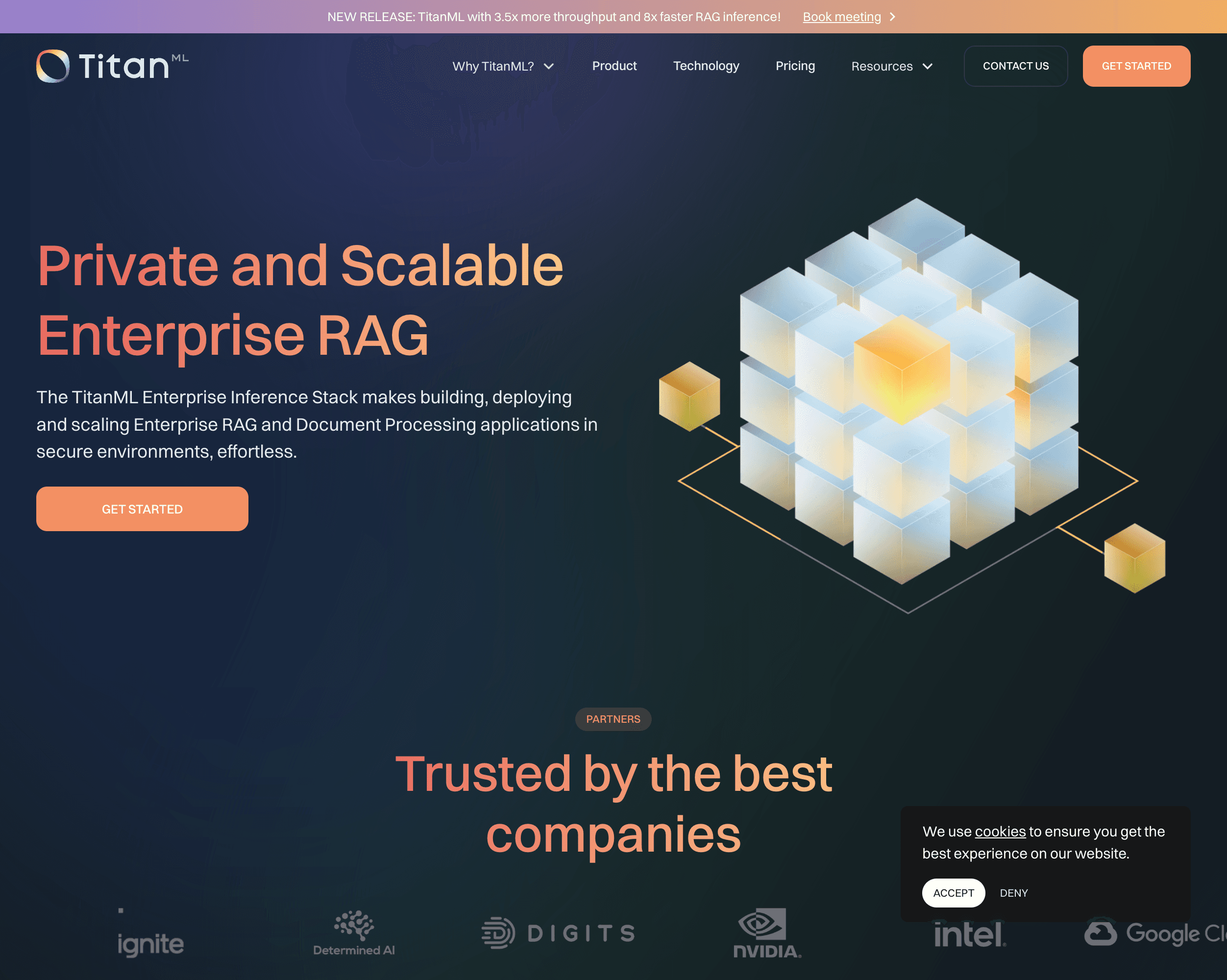 Screenshot of TitanML Website