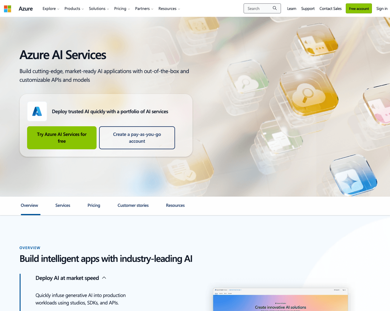 Microsoft Azure Cognitive Search screenshot