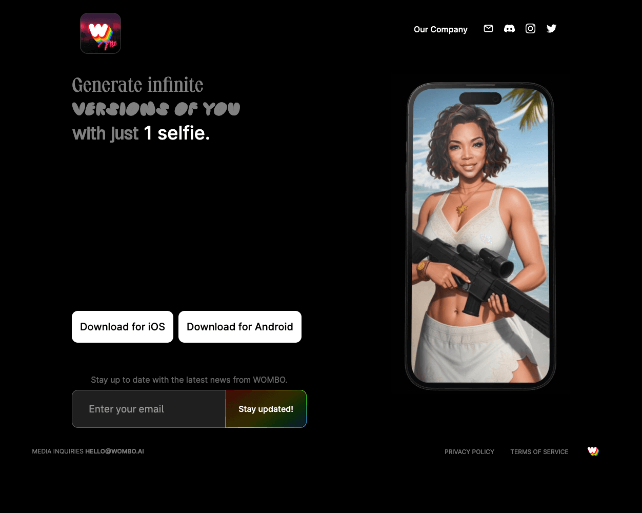 Wombo.ai screenshot