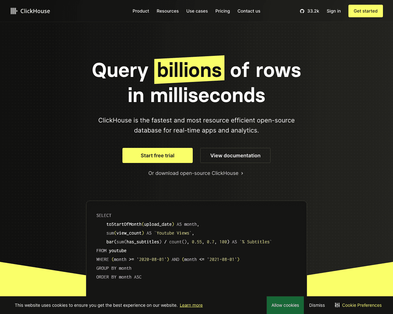 Clickhouse screenshot
