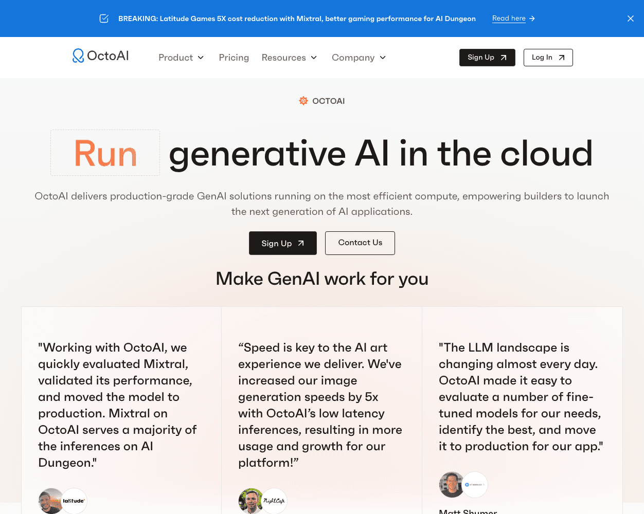 OctoML screenshot