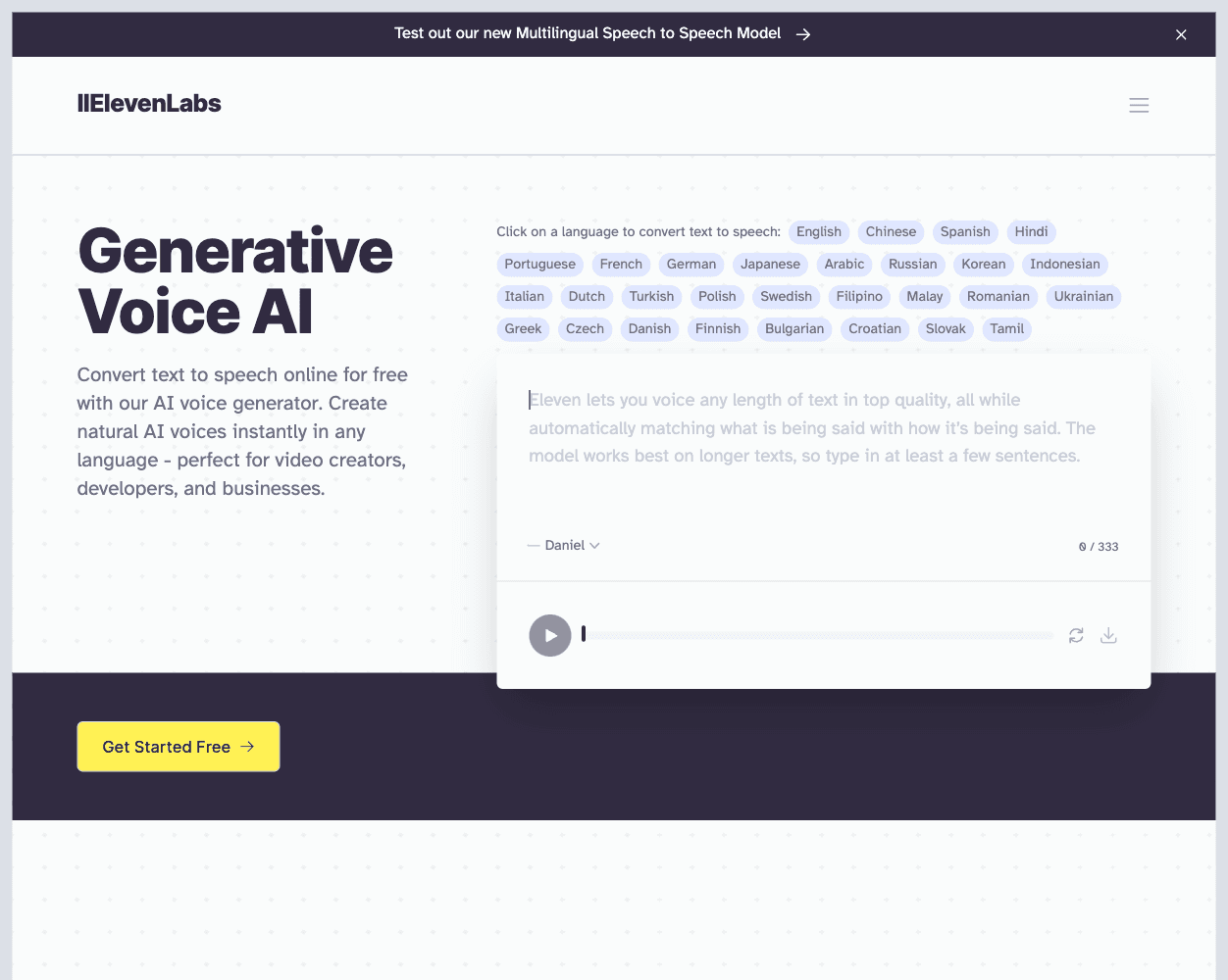 Eleven Labs screenshot