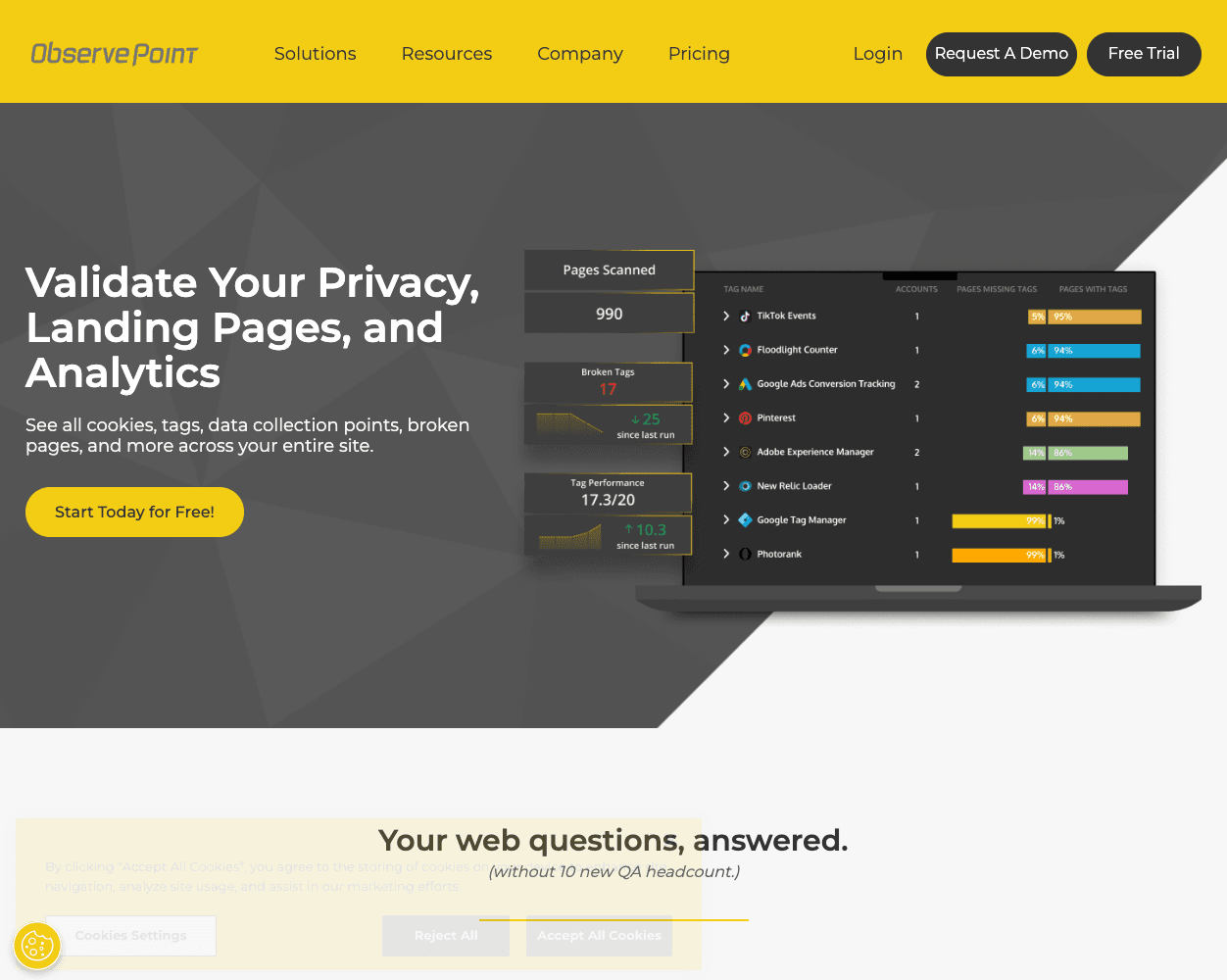 ObservePoint screenshot