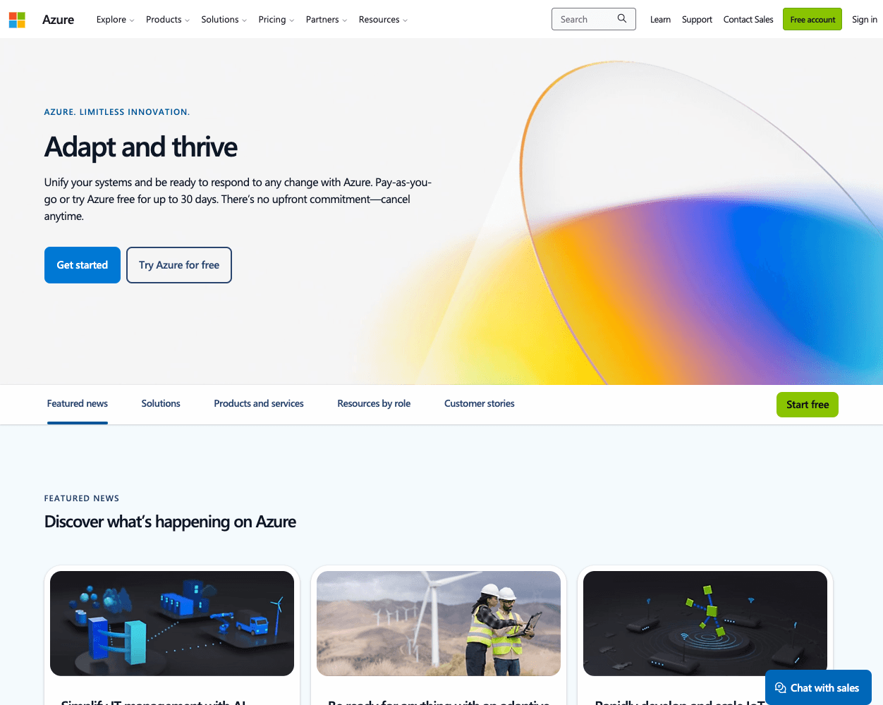 Microsoft Azure screenshot