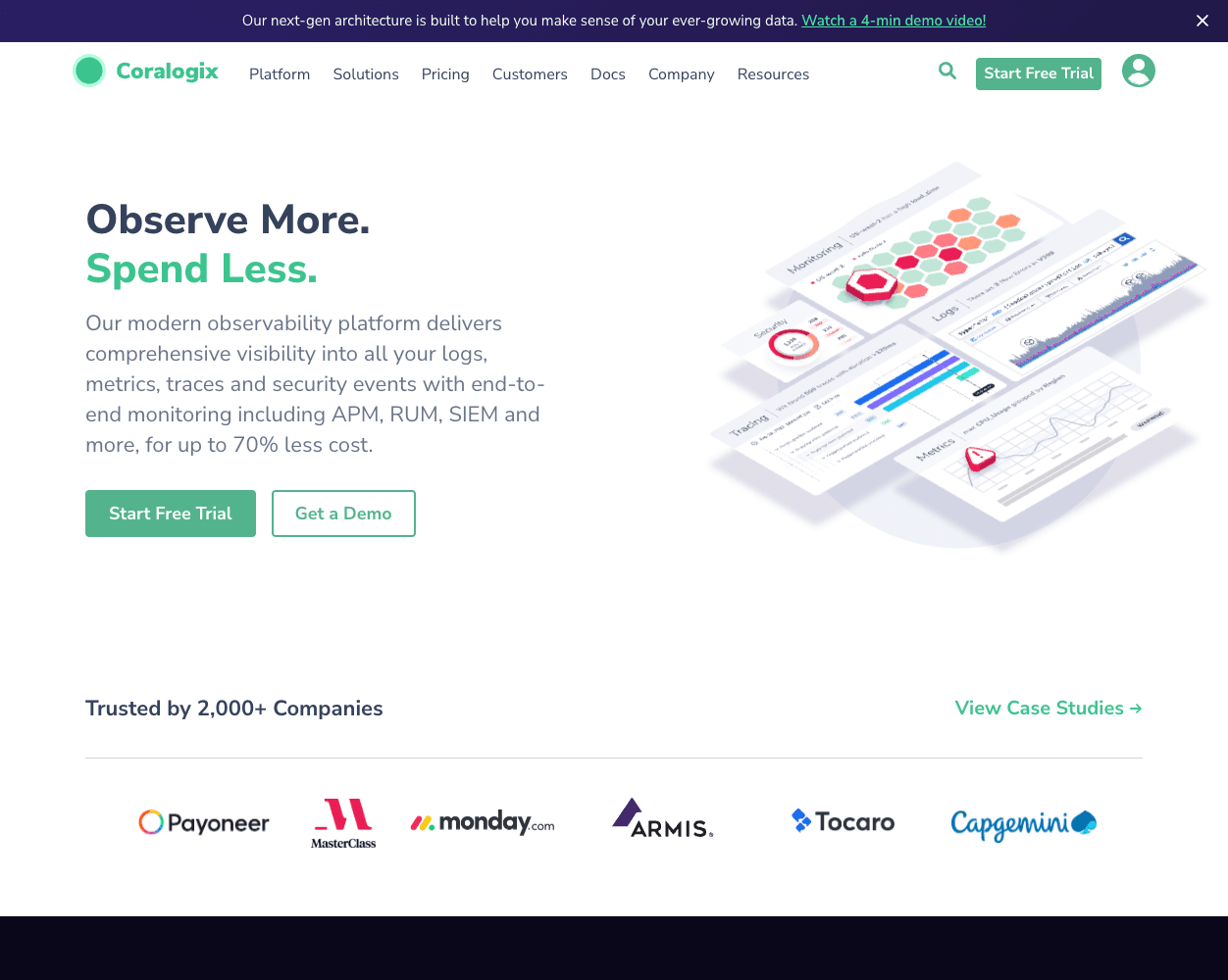 Coralogix screenshot