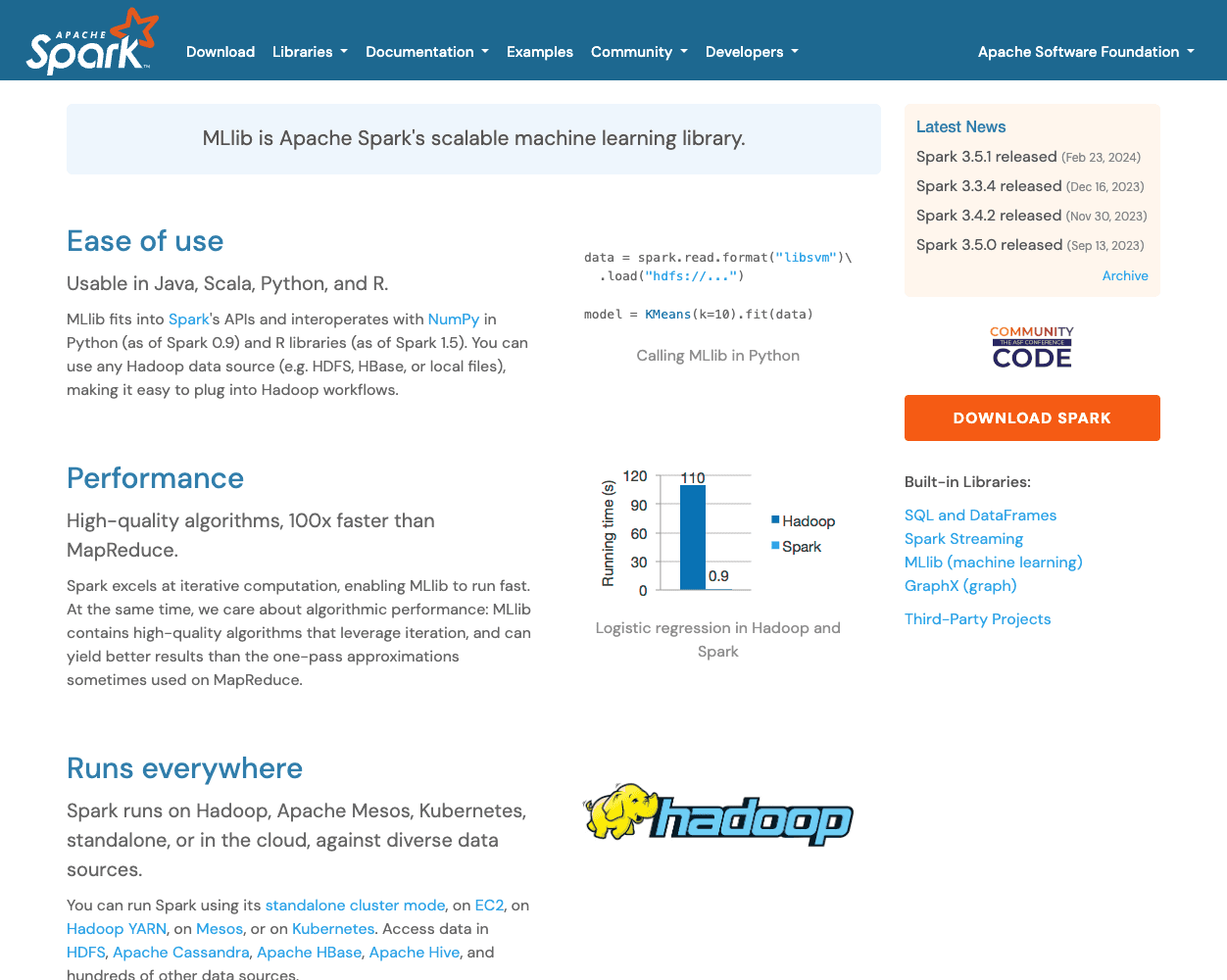 MLLib screenshot