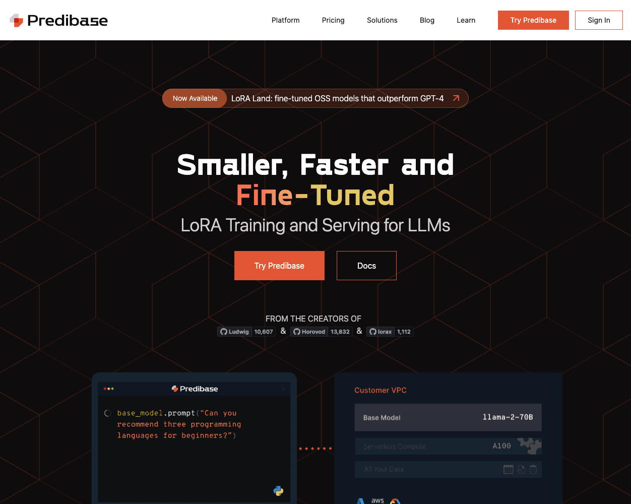 Predibase screenshot