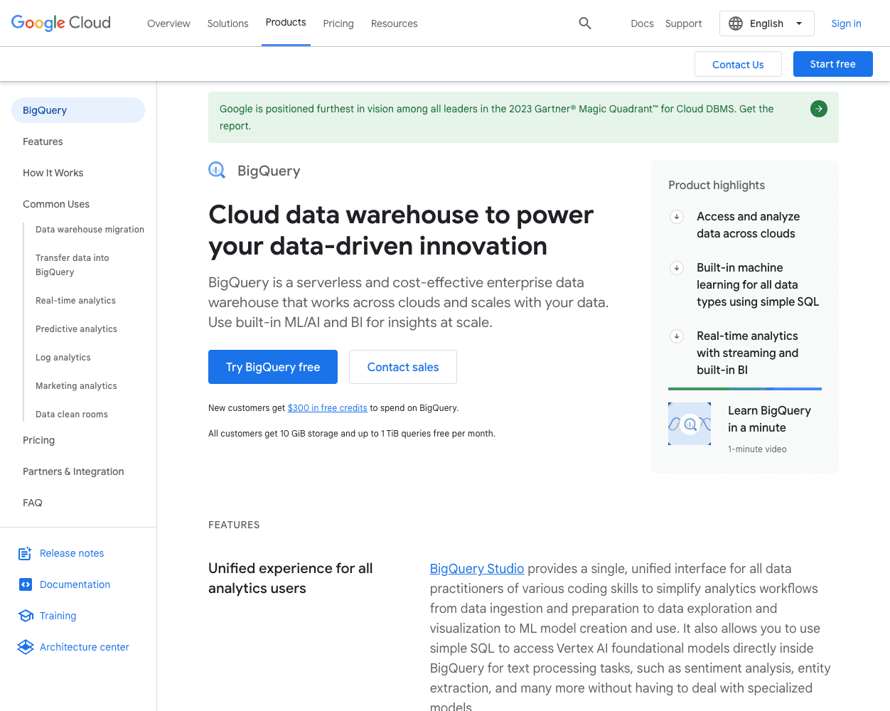 Google BigQuery screenshot