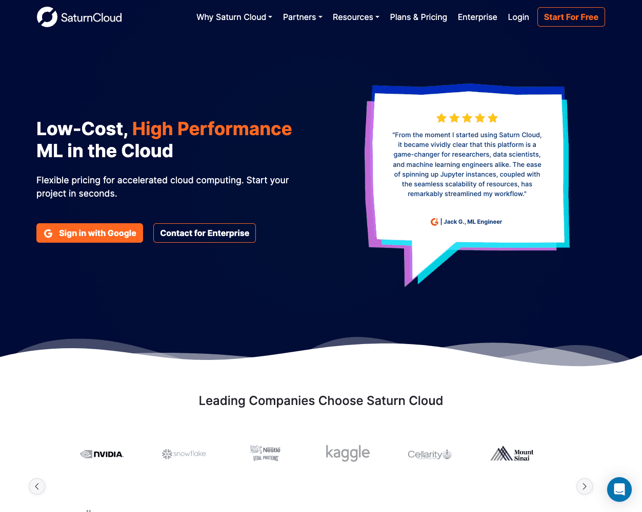 SaturnCloud screenshot