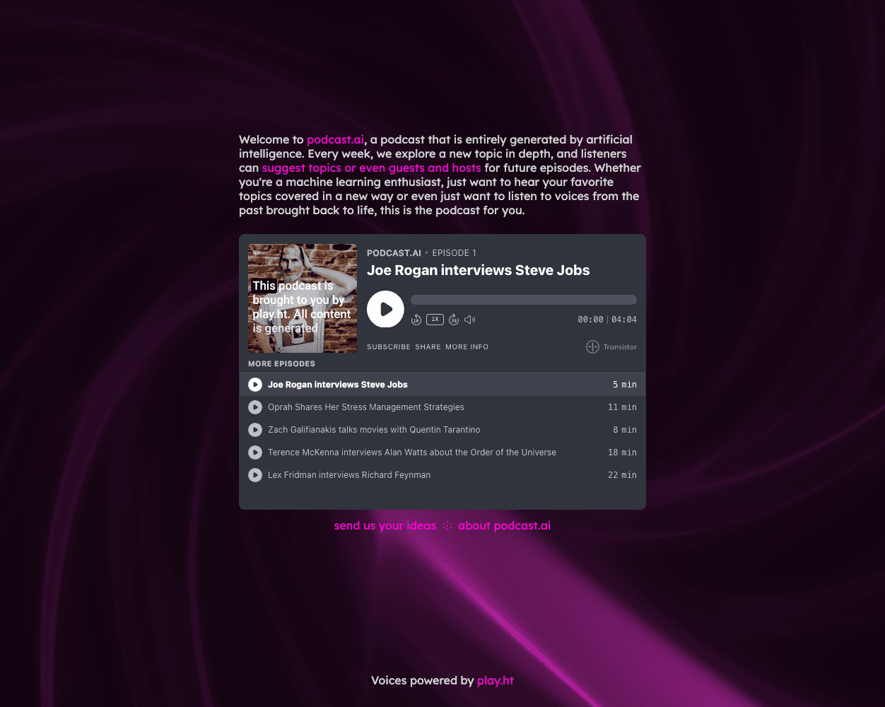Podcast.ai screenshot