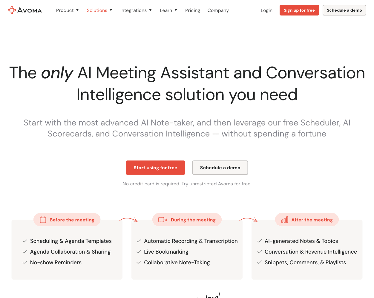 Avoma screenshot