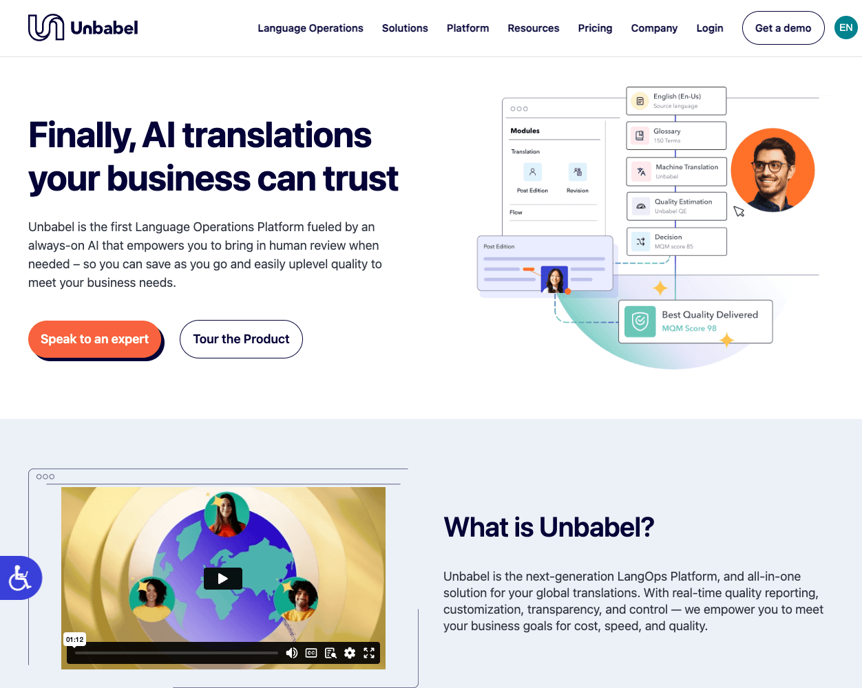 Unbabel screenshot