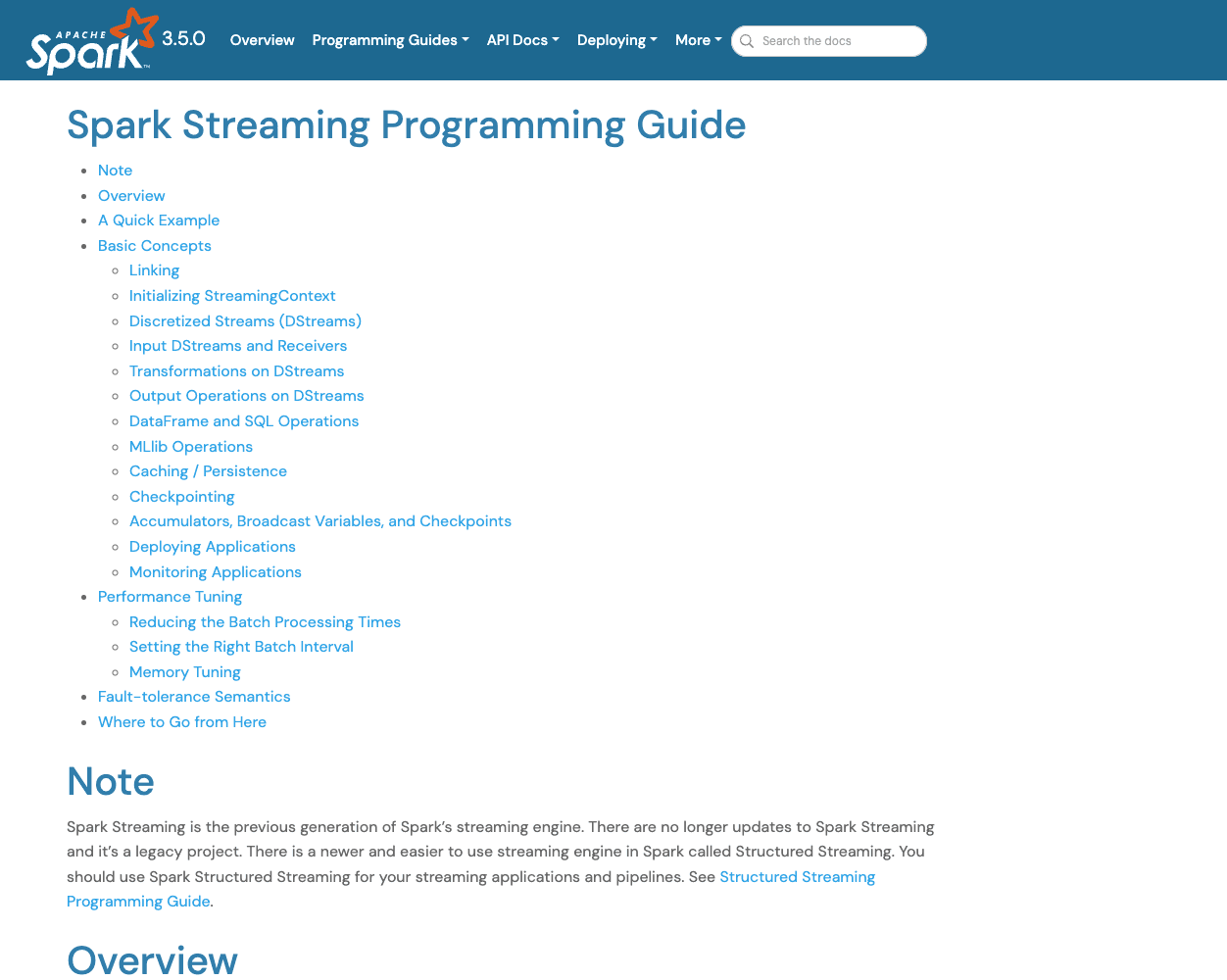 Spark Streaming screenshot