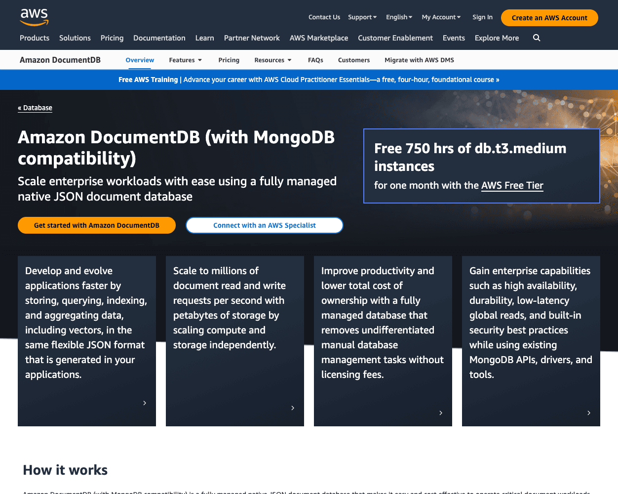 Amazon DocumentDB screenshot