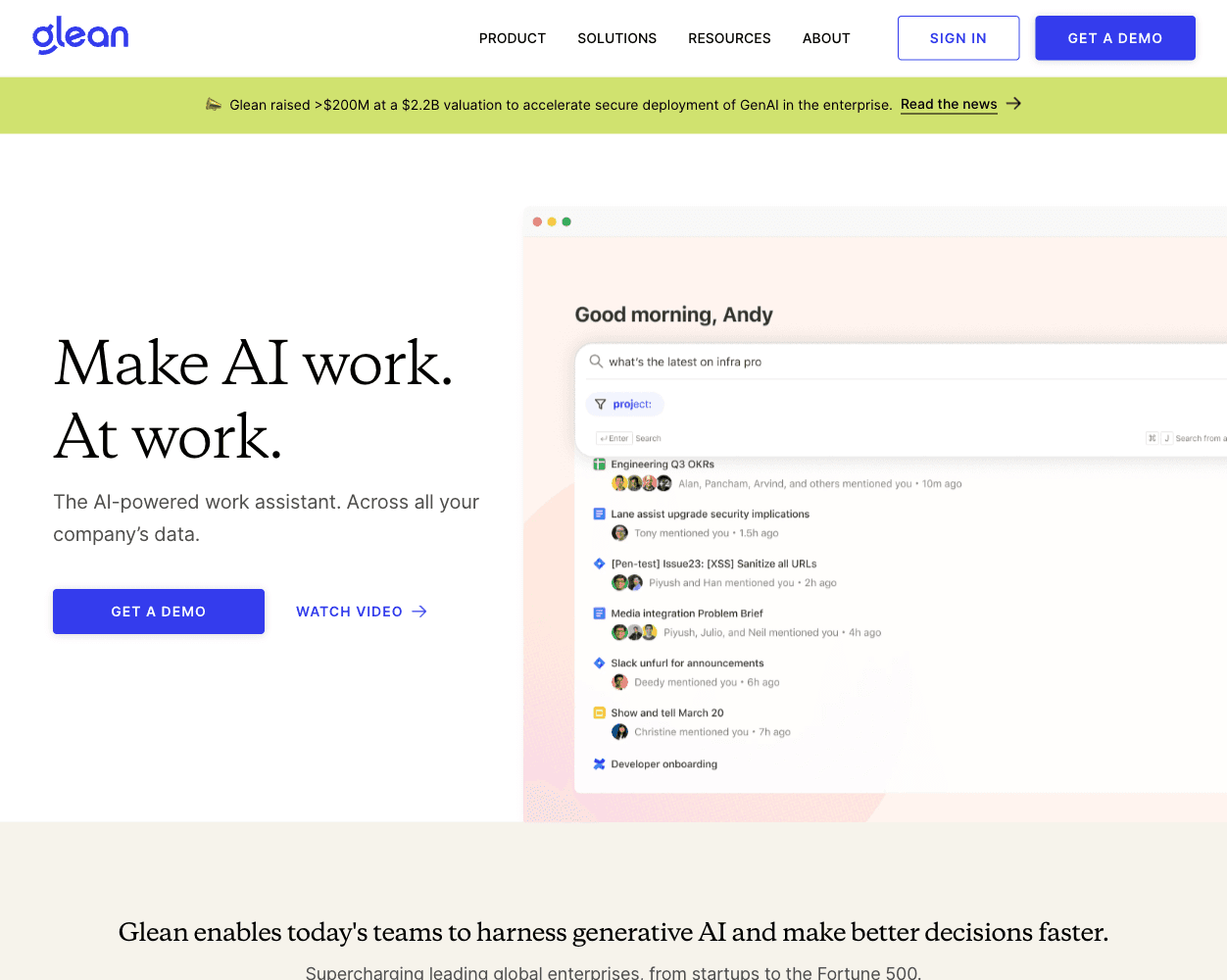Glean screenshot