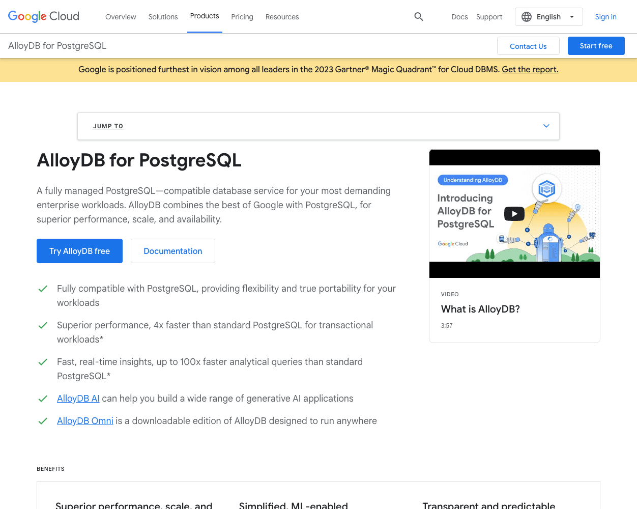 Google Cloud AlloyDB screenshot