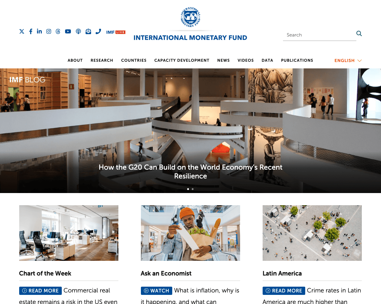 International Monetary Fund screenshot