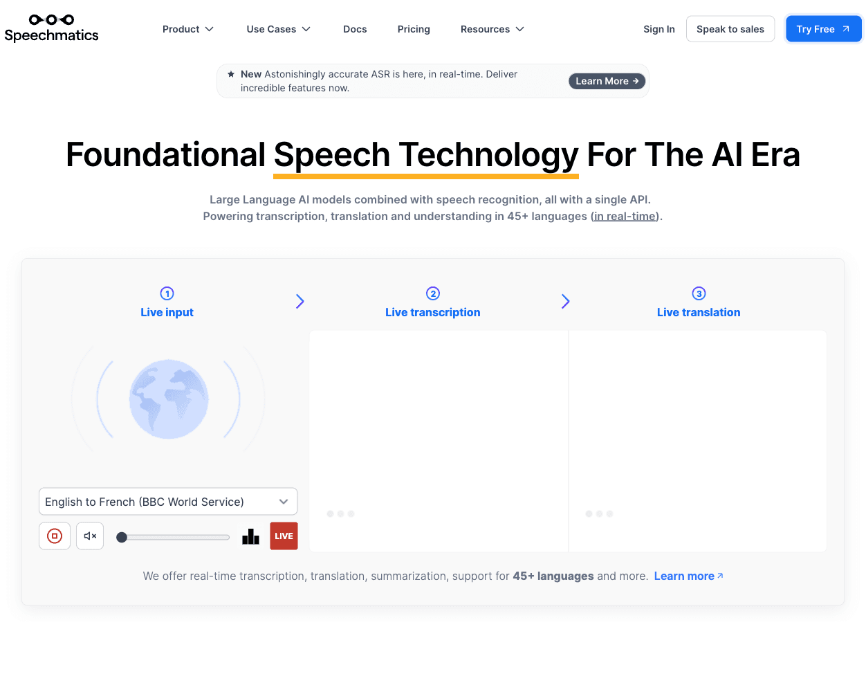 Speechmatics screenshot