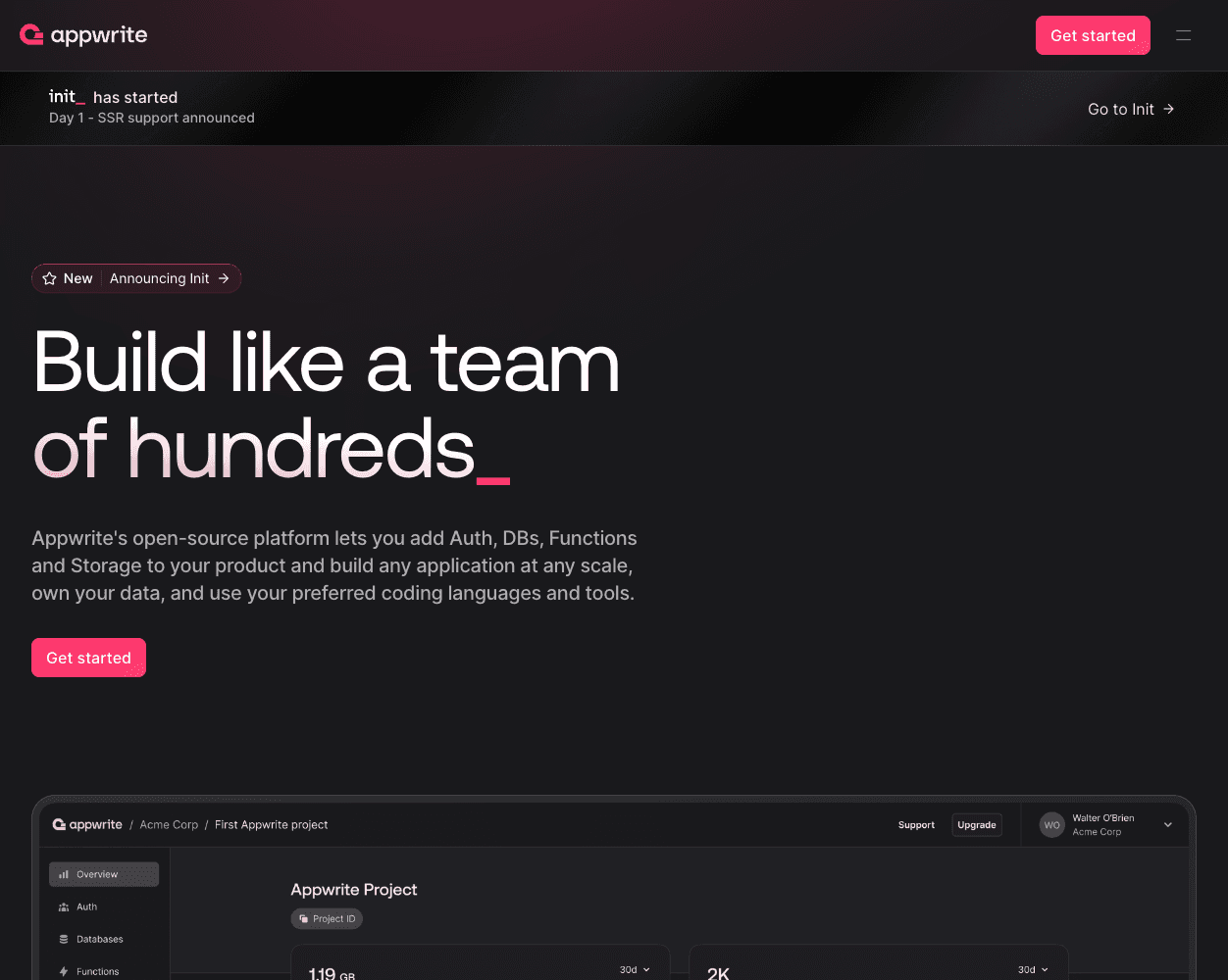 AppWrite screenshot