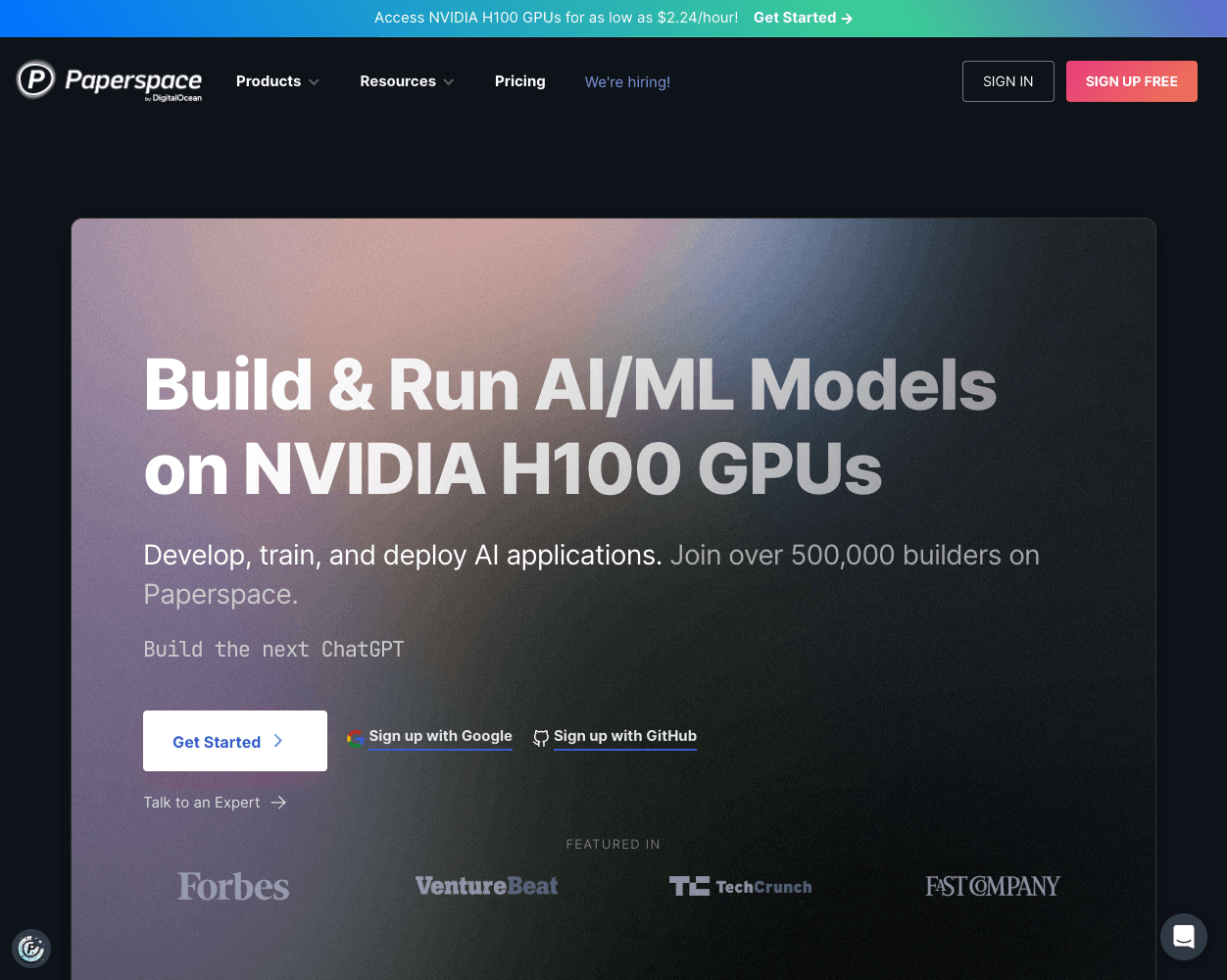 Paperspace screenshot