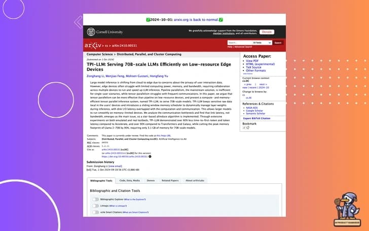 2. TPI-LLM: Serving 70B-scale LLMs Efficiently on Low-resource Edge Devices