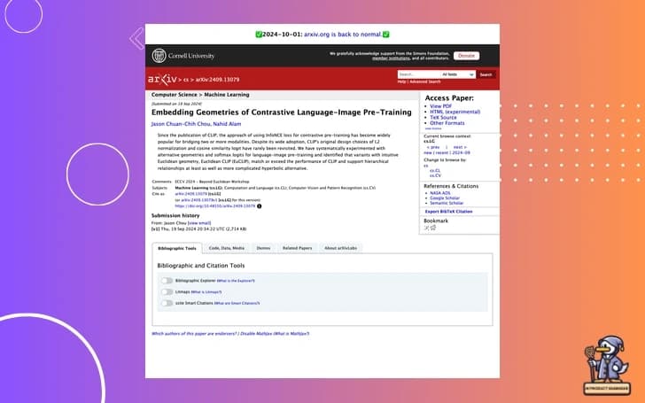1. Embedding Geometries of Contrastive Language-Image Pre-Training